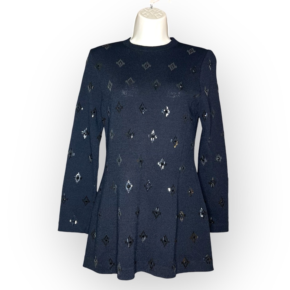 St. John Black Tunic with Metallic Details